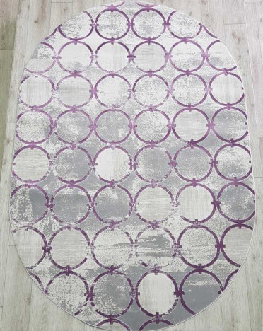 Ковер овальный турецкий 36444B Amatis Reis (Акрил, фиолетовый, серый)
