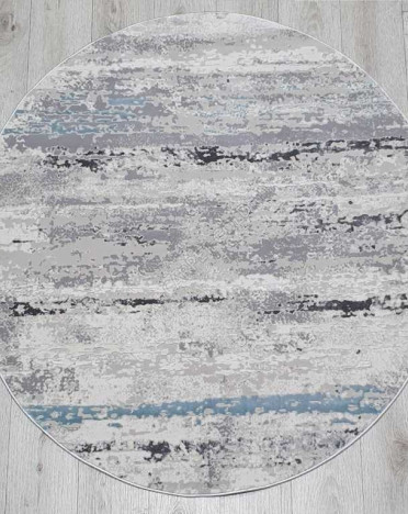 Ковер турецкий 36556A Amatis Reis круглый (Акрил, серый, голубой)