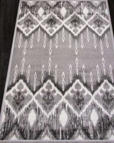 Ковер турецкий A949AQ Milat Hali JOLI (Полиэстер хит-сет, серый, белый) прямоугольный