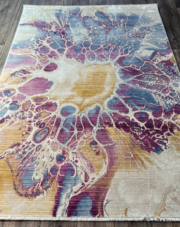 Турецкий ковер Turcia Lotus 9055Y (Акрил, фиолетовый, серый)