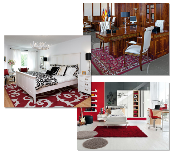 Красные ковры в интерьере